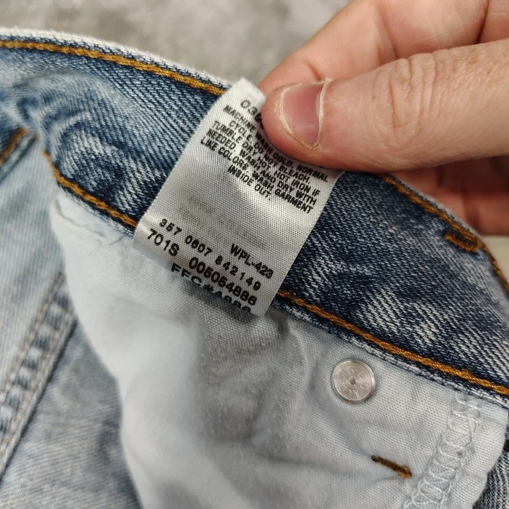 Y2K Levi's 505‎ Regular Fit Jeans Mens 38x34 Light Wash Blue Straight Leg Cotton